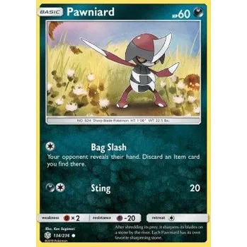 Sběratelská karetní hra Pokémon CEC 134/236 Pawniard - Cosmic Eclipse Stav: Excellent, Verze: NORMAL