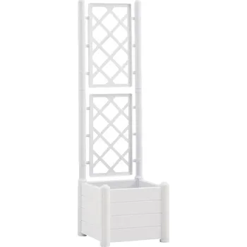 Truhlík STEFANPLAST Truhlík, vyvýšený záhon s mřížkou ITALIA 43x43x142cm bílá