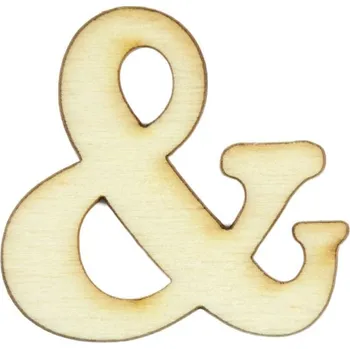 Dřevěný výřez znak &, 4 x 4 cm