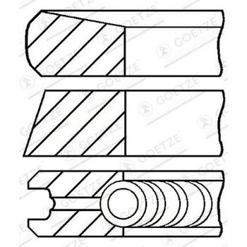 Píst motoru Sada pístních kroužků GOETZE ENGINE 08-373800-00