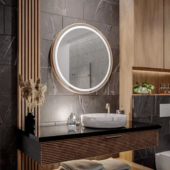 Zrcadlo <PRODUCT>Zcadlo kulaté LED LOFT LONDON v rámu z broušeného hliníku<PRODUCT>