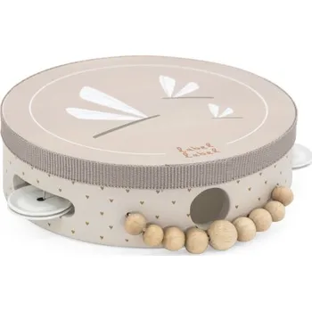 Dřevěná hračka Label Label Dřevěná tamburína - Nougat