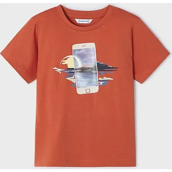 Dětská móda Chlapecké triko kratký rukáv Mayoral 3003 smetanové, oranžové barva: oranžová, Rozměr: 104