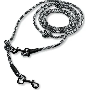 Vodítko pro psa PafDog Přepínací vodítko 8 mm 1,5 m černé/šedé
