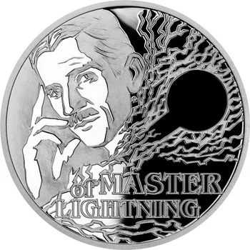Stříbrná mince Nikola Tesla - Pán blesků 1 oz proof 2023