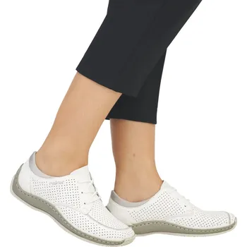 Dámské mokasíny Dámské perforované mokasíny L1718-80 Rieker bílé Barva: weiss, Velikost: 38