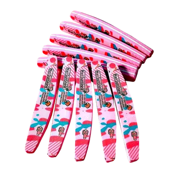 Umělé nehty Buffer na nehty Half moon 100/180 pink nails 10ks (pěnový)