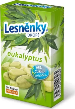 Bonbon Dr. Müller Pharma Lesněnky drops bez cukru eukalyptus 38 g