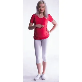 Dámské legíny Be MaaMaa Těhotenské barevné legíny 3/4 délky - bílá, vel. XL; XL (42)