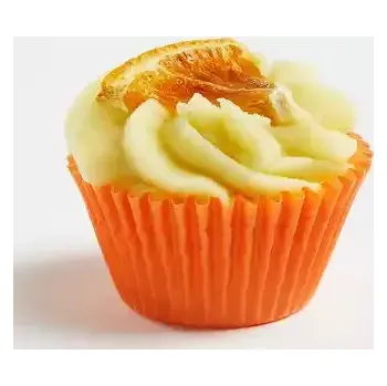 bomba do koupele Velvety Koupelová bomba ve tvaru muffinu Pomeranč a rakytníkový olej 45 g