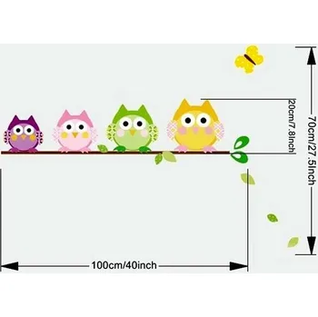 Samolepící dekorace Tapeta na zeď | fotorámečky na zeď - sovičky - 1009A