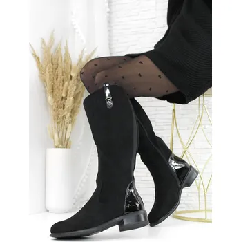 Dámské kozačky Bellamila Dámské semišové kozačky BL-67B černá 38