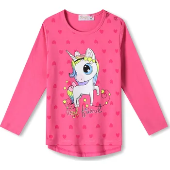 Dívčí tričko Dívčí tričko - KUGO HC0746, sytě růžová Barva: Růžová tmavší, Velikost: 80