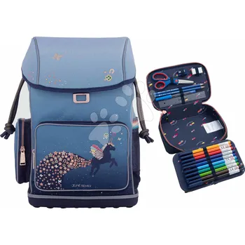 Školní batoh Set školní batoh velký Ergomaxx Unicorn Universe a penál s psacími potřebami Jeune Premier ergonomický luxusní provedení