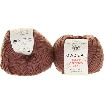 Příze Příze Baby Cotton 25, 3455, hnědá
