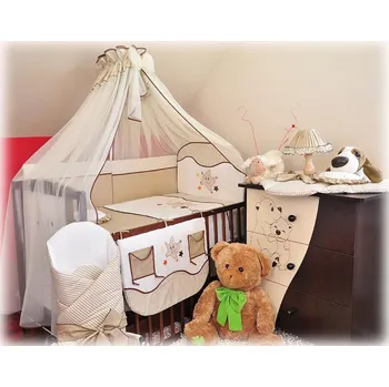 Příslušenství pro dětskou postel a kolébku Postýlka + 15-ti dílná luxusní vyšívaná sada hvězdička