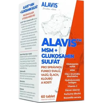 Kloubní výživa pro psa a kočku Patron ca, s.r.o. Alavis MSM + Glukosamin sulfát tbl 60