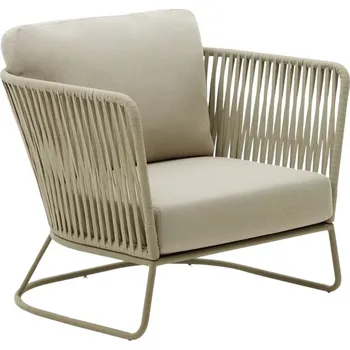 Zelené kovové zahradní křeslo Kave Home Saconca