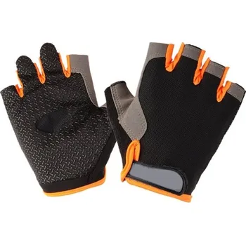 Cyklistické rukavice Cyklistické rukavice polodlouhé - oranžové,S