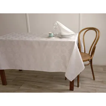 ubrus HEDVA ČESKÝ BROKÁT Ubrus Odaska květy bílá Rozměr ubrusu: standard 120x140