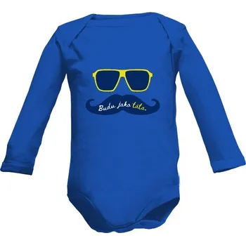 Kojenecký body Dětské body Long s potiskem Budu jako táta - Knír dětské