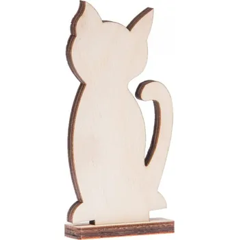 Dřevěná dekorace - Kočka 10,5 cm