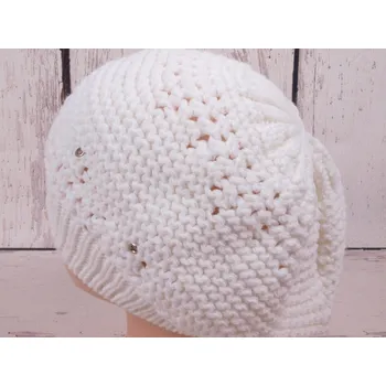 Čepice Ostatní Baret čepice pletená bílá