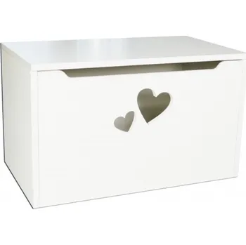 úložný prostor na hračky Box na hračky - srdce bílá