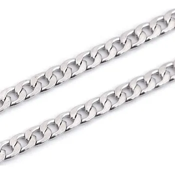 Řetízek Řetízek na kabelky s karabinou, 117 cm, plochý, nikl