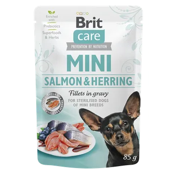 Pro psa Brit Care Dog Mini Salmon&Herring steril fillets 85g (min. odběr 24 ks)