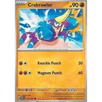 Karetní hra Pokémon karta Crabrawler 114/197
