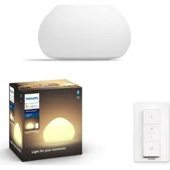Lampička Hue White Ambiance Stolní lampa Philips Wellner BT 8719514341395 E27 1x9,5W 806lm 2200-6500K 230V, bílá s dálkovým ovladačem a Bluetooth