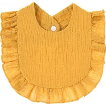 Bryndák Mušelínový bryndák s volánkem - hořčicová