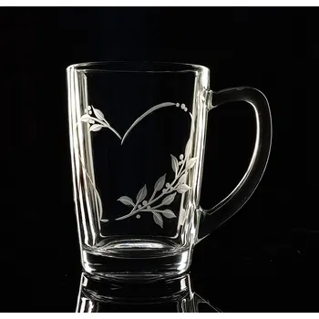 Hrníček na čaj 250ml s rytinou srdíčka