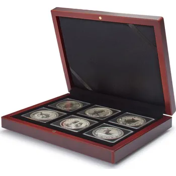 Obal pro sběratelský předmět Mahagonová etuje pro 6 kapslí Quadrum