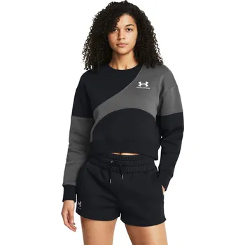 Dámská móda Essential Fleece Crop Crew | Black/Castlerock/White M