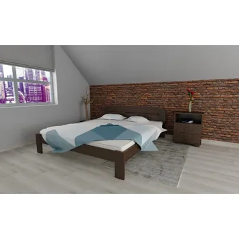 Postel Postel z masivu borovice Šárka 160x200 cm ořech + rošt ZDARMA