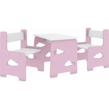 Dětský pokoj Stůl a dvě židle - mráček růžový