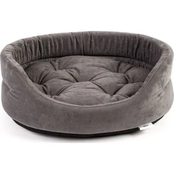 Pelíšek pro psa Oválný pelíšek pro psa s polštářem 75 x 62 x 22 cm šedý