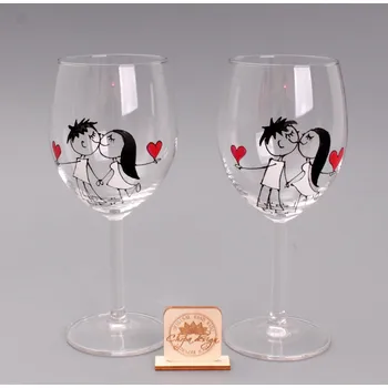 Svatební dekorace Sada vínovek svatební - Polibek