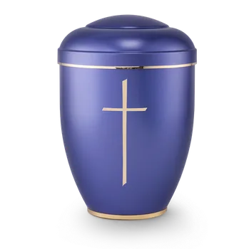 Smuteční dekorace Ekologická urna Creatio II - Kříž/Violet