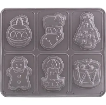 Vánoce Plech na pečení cukroví 6 Vánočních motivů 34 x 29 x 1,5 cm 6 ks