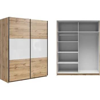 Šatní skříň Brwcz TETRIX SZF/153 dub wotan/bílý lesk / 9BAL /