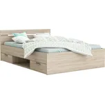 Max-i Manželská postel SATYA 140x200 dub sonoma