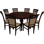 Jídelní set pro 8 osob - RK032, Barva dřeva: ořech, Potah: Casablanca 2304 MIRJAN 5902928433135