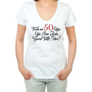 Dámské tričko Narozeninové tričko k 50 pro ženu SK - velikost M