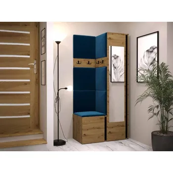 Předsíňová stěna Předsíň Tavasz XXV, Barva: dub artisan / dub artisan + černá, Barva látek:: Manila 26 MIRJAN 5903211169458