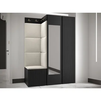 Předsíňová stěna Předsíňová sestava Towiro Slim XXIV, Barva: černá, Barva látek:: Manila 02 MIRJAN 5903211221811