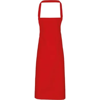 Premier Workwear Zástěra s laclem z biobavlny (bez kapsy) PR102 Red -ca. Pantone 200 60 x 87 cm