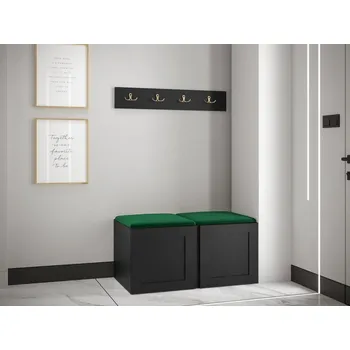 Předsíňová stěna Předsíňová sestava Terospito VI, Barva: černá, Barva látek:: Manila 35 MIRJAN 5903211219528